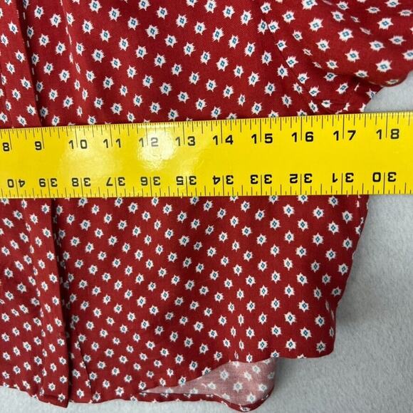 Joie Blouse Womens XXS Aztec Tangia Red Ikat Print Long Dolman Sleeve - Picture 3 of 8